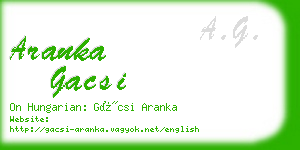 aranka gacsi business card